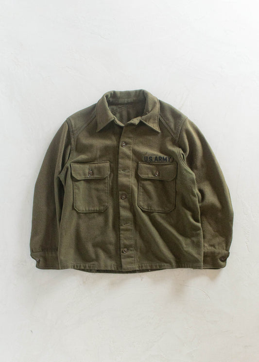 1980s Military OG 108 Wool Button Up Shirt Size M/L