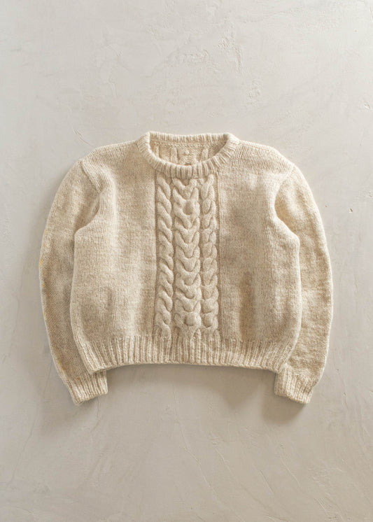 1980s Cable Knit Wool Fisherman Sweater Size M/L