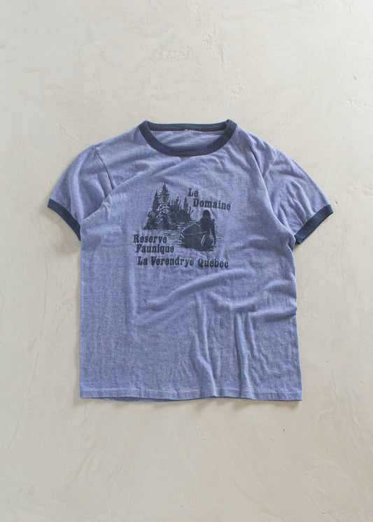 1980s Le Domaine Réserve Faunique La Verendrye Souvenir T-Shirt Size S/M