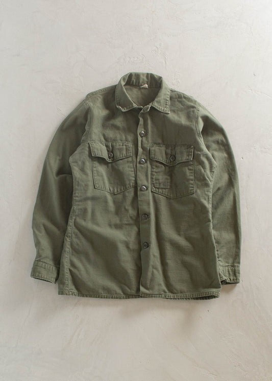 1970s U.S Marine Corps OG 107 Fatigue Shirt Size 2XS/XS