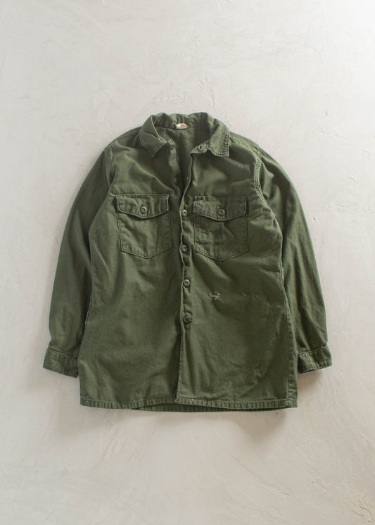 1960s U.S Marine Corps OG 107 Fatigue Shirt Size S/M