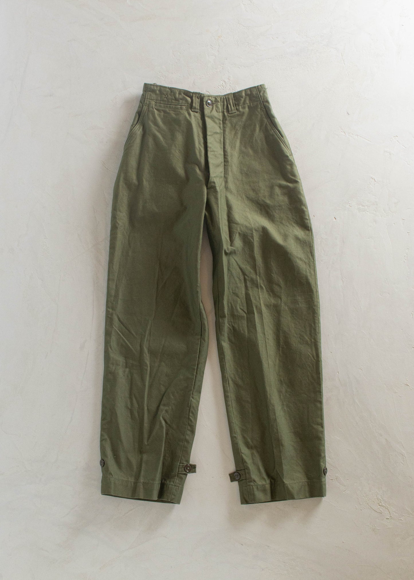 1940s Cotton Field Trousers Size Women's 26 Men's 30