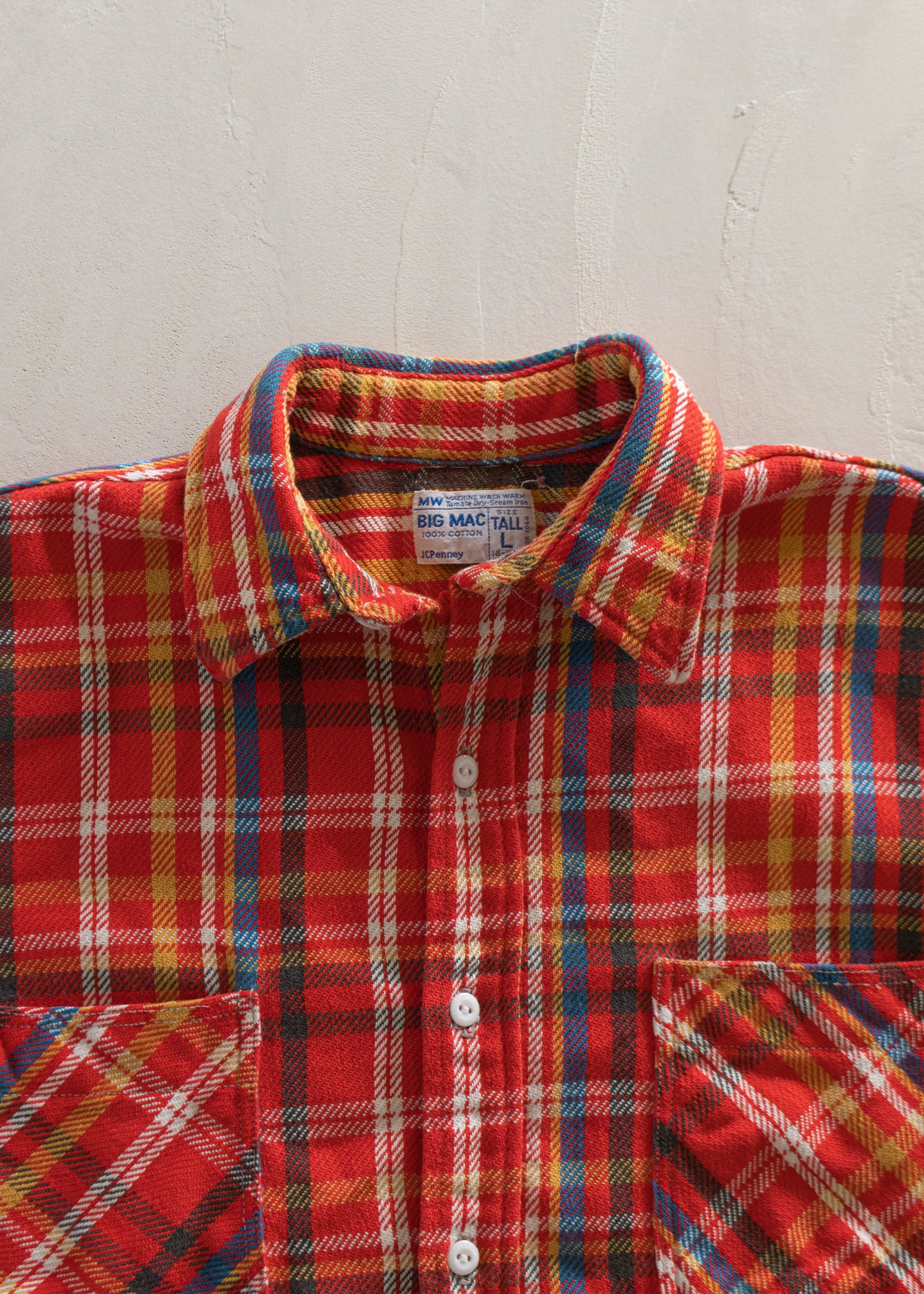 1970s Big Mac Cotton Flannel Button Up Shirt Size L/XL
