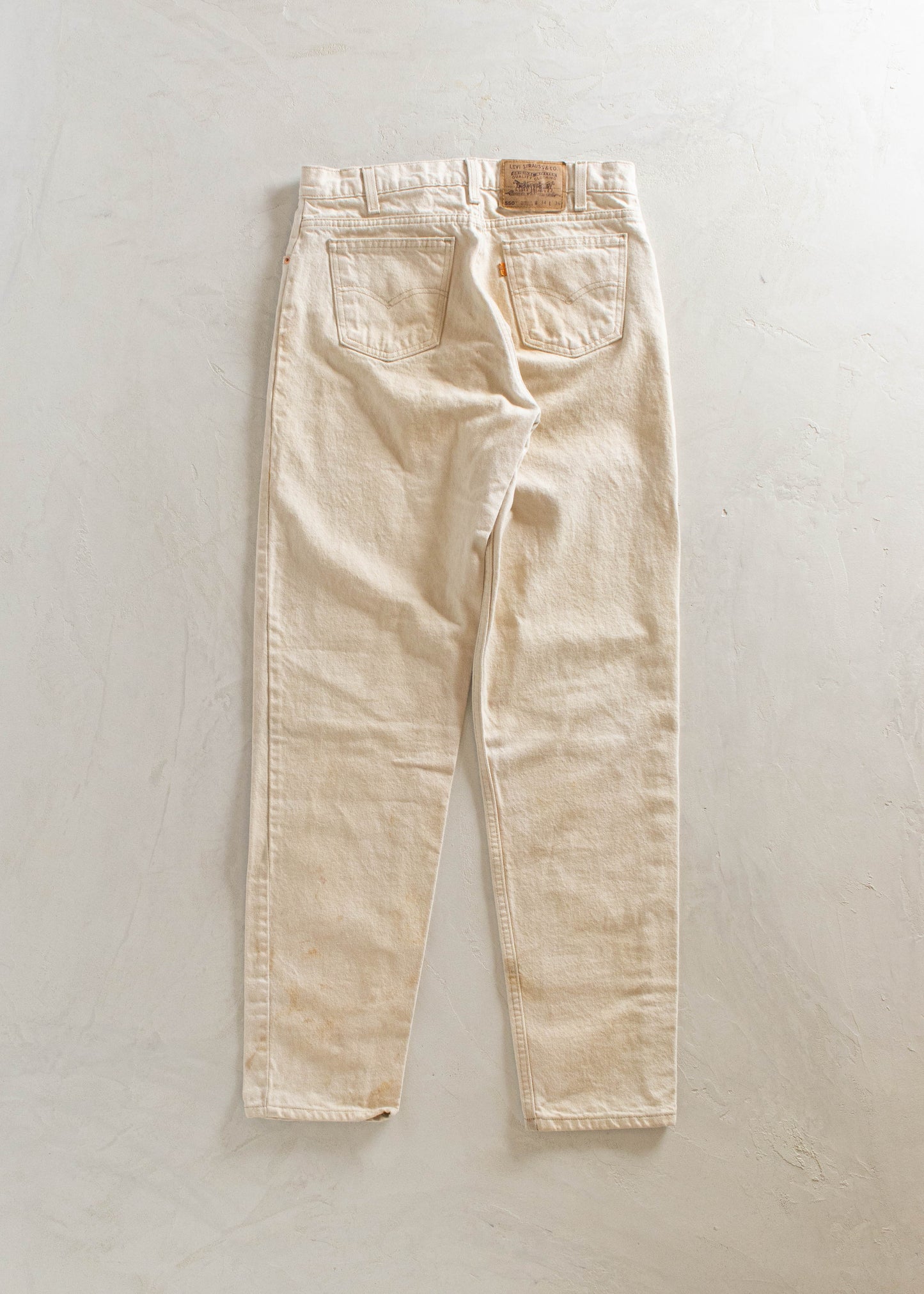 1980s Levi's 550 White Jeans Size Women's 31 Men's 33