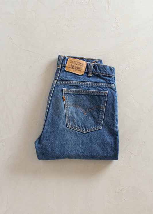 1980s Levi's 619 Orange Tab Darkwash Jeans Size Women's 31 Men's 33