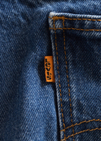 1980s Levi's 505 Orange Tab Midwash Jeans Size Women's 33 Men's 36