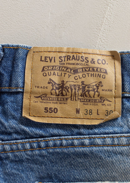 1980s Levi's 550 Orange Tab Midwash Jeans Size Women's 33 Men's 36