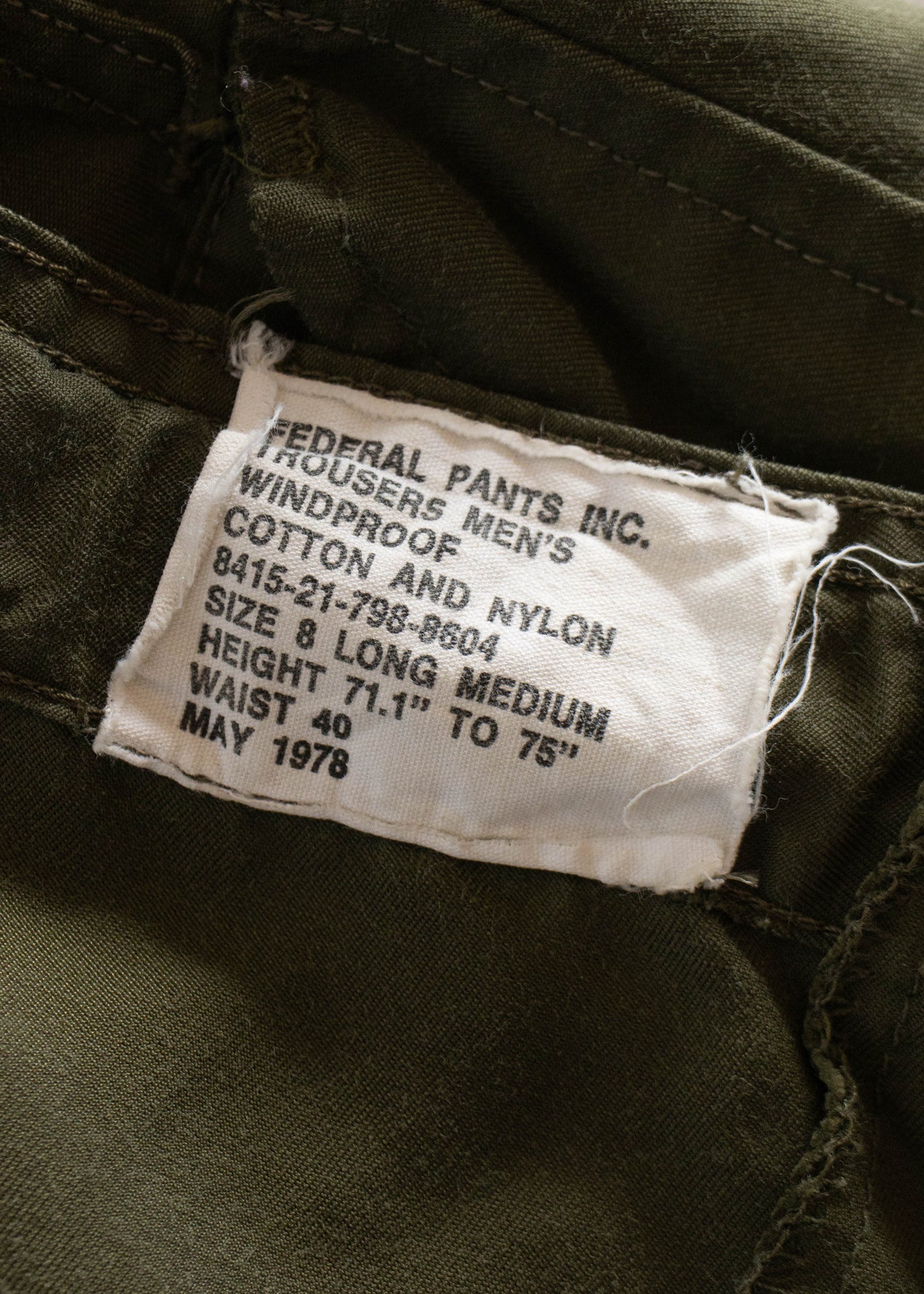 1970s Military Wind Cargo Pants Size M/L