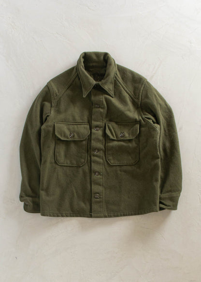 1980s Military Wool Button Up Shirt Size M/L