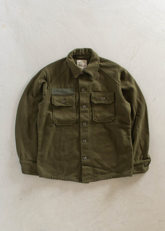 1980s Military Wool Button Up Shirt Size M/L