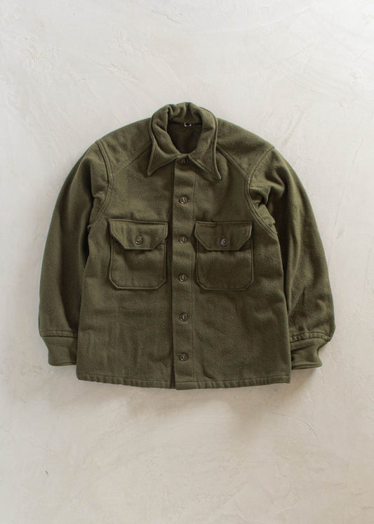 1980s Military Wool Button Up Shirt Size S/M