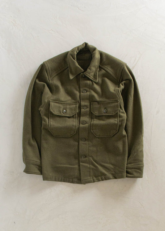 1980s Military OG 108 Wool Button Up Shirt Size S/M