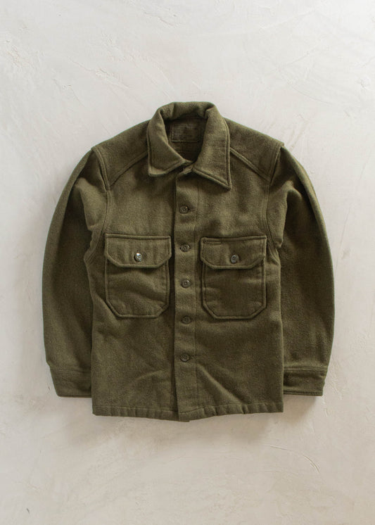 1980s Military Wool Button Up Shirt Size S/M