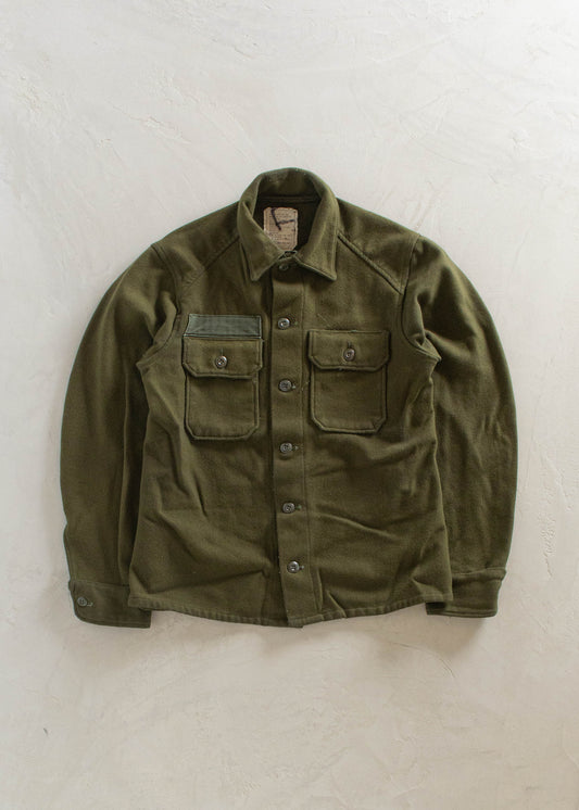 1980s Military OG 108 Wool Button Up Shirt Size M/L