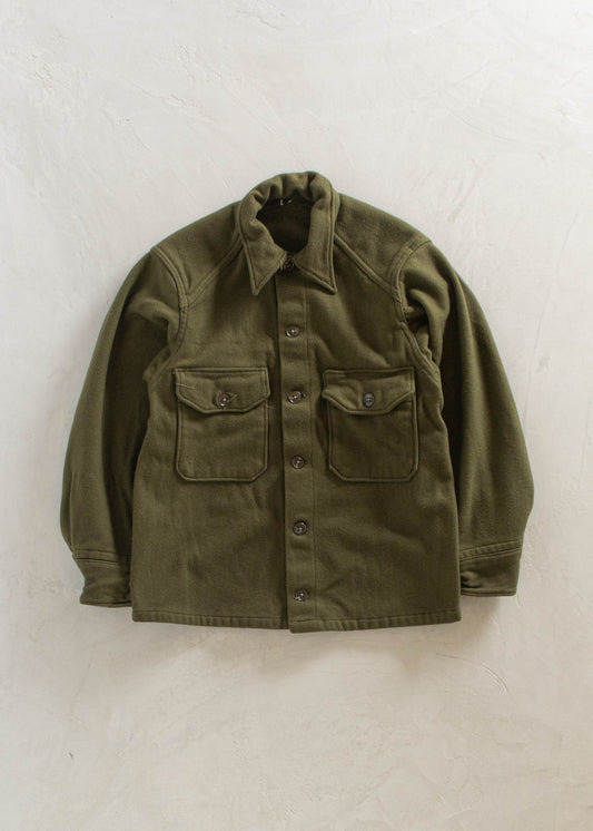 1980s Military OG 108 Wool Button Up Shirt Size S/M